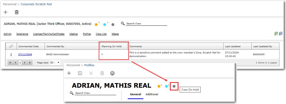 Creating a New Corporate Scratch Pad Comment
